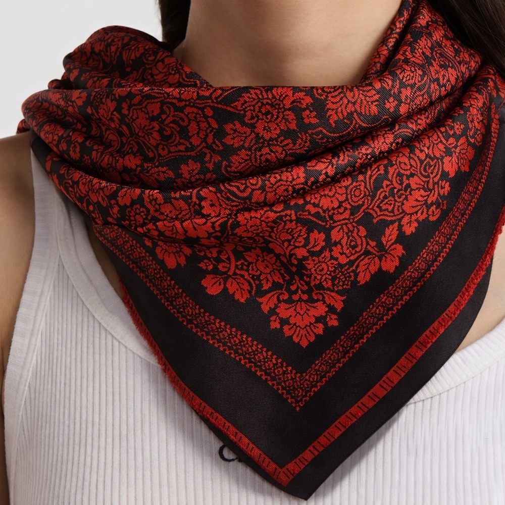 YSL wool & silk vintage scarf/neckerchief - Picture 3 of 12